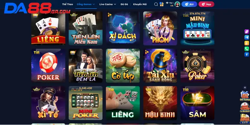 Điểm mặt những tựa game bài "dễ chơi dễ trúng" nhất tại DA88