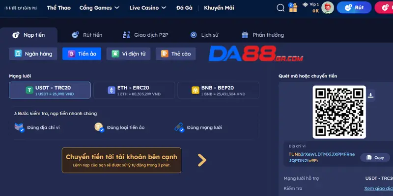 Điều khoản nhận thưởng khuyến mãi trên DA88